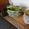 Petite trousse/porte monnaie avec soufflet "façon Wax jaune et vert"