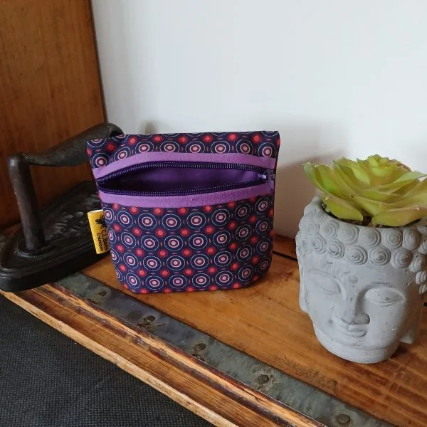 Petite trousse/porte monnaie avec soufflet "violette"
