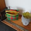 Petite trousse/porte monnaie avec soufflet "madras vert"