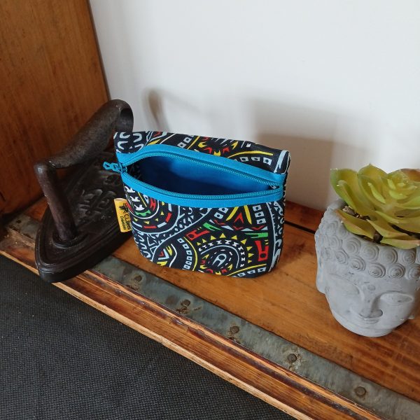 Petite trousse/porte monnaie avec soufflet "tribal"